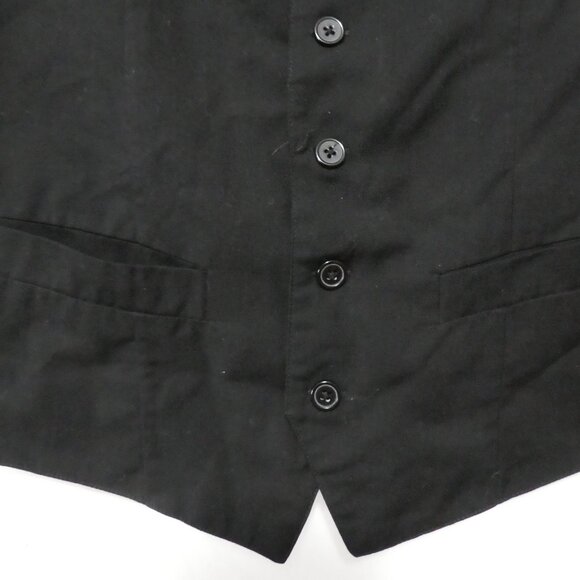 H&M | 36R | Black Button-Up Vest | Pockets | Back Belt Buckle - Picture 7 of 14